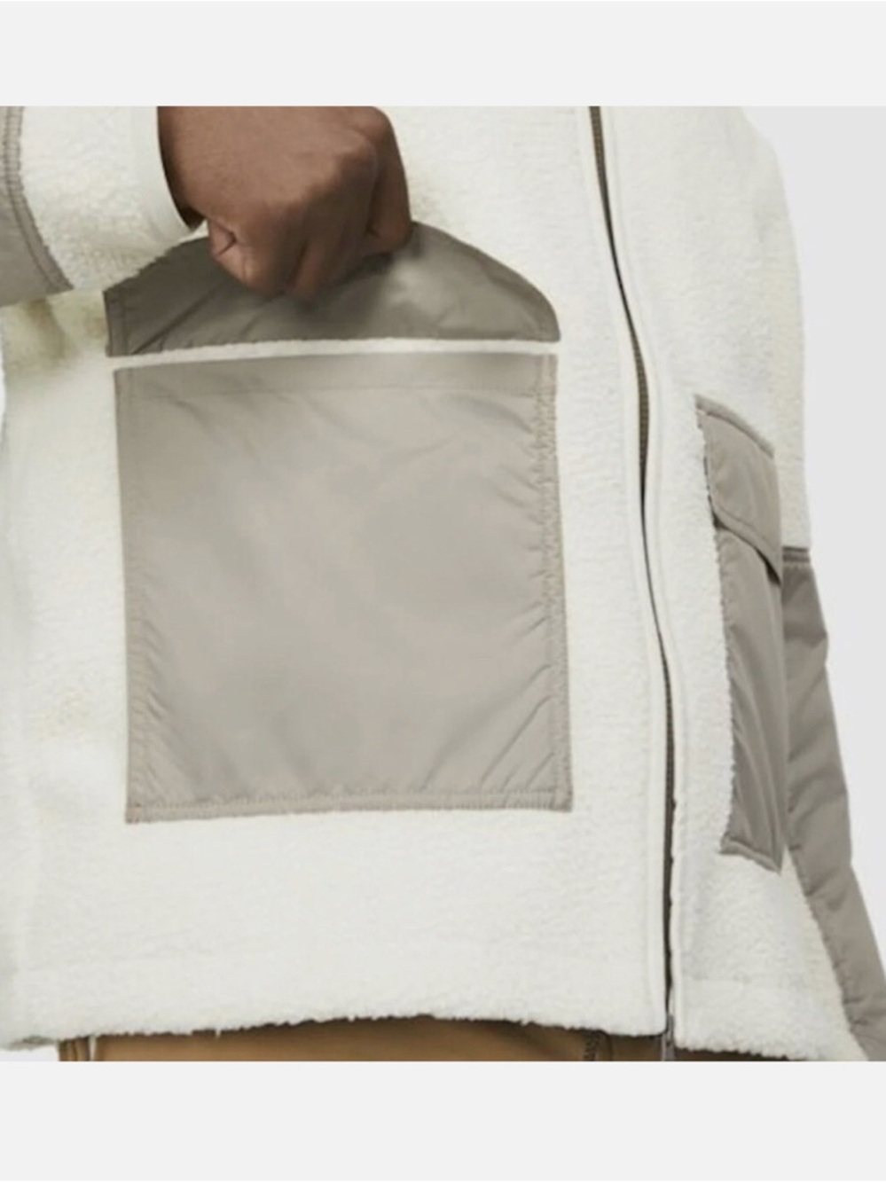 Nike Sportswear Sherpa Fleece Full Zip Jacket Light Bone DD5021-072 SIZE XXL - Picture 12 of 15